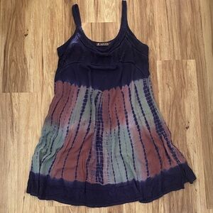 🌺 3/$18 Sale Raya Sun Navy Tie-Dye Tank Dress Beach Coverup